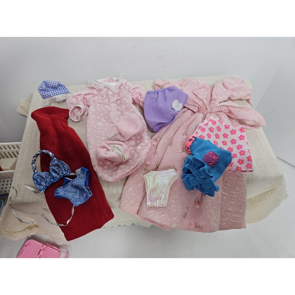 Vintage Barbie Clothing Dresses, Swimsuit, And P.J.s Lot - Picture 2 of 4